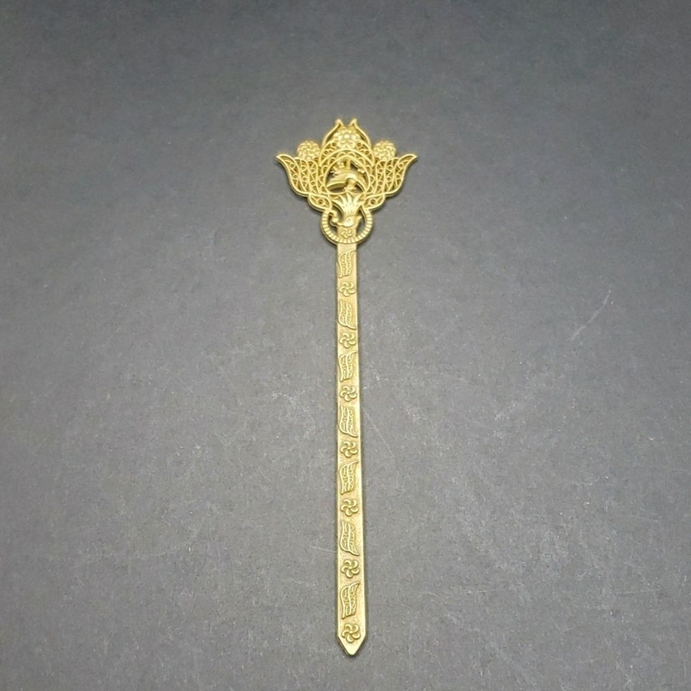 bird engraved alloy antique bronze hair stick bun holder